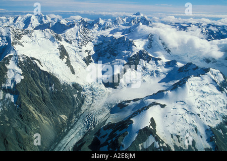 Le Glacier Mannering ci-dessous 2965M Pic de Haeckel Mt Cook National Park Les Alpes du Sud canterbury ile sud Nouvelle Zelande Banque D'Images