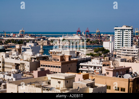 Bur Dubai Dubai skyline mosc Container Port Rashid Banque D'Images