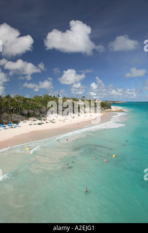 La Barbade, au sud-est de la côte, Crane Beach, vue de la plage à partir de la grue Crane Beach Hotel Banque D'Images