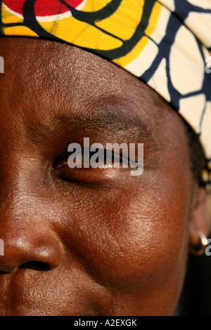 La moitié portrait visage femme togolaise, Kpalime, Togo Banque D'Images