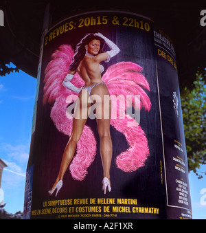 Affiche publicitaire de Folies Bergère - France Banque D'Images