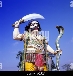 Statue de Mahishasura sur haut de Chamundi Hills - Mysore, Inde Banque D'Images