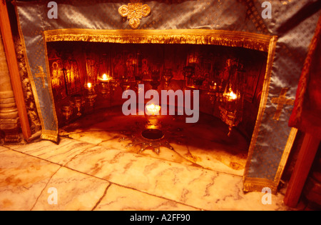 La grotte de l'église de la nativité Bethléem Israël Banque D'Images