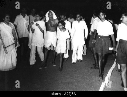 Le Mahatma Gandhi lors de son séjour au Bengale occidental, Calcutta Inde 1947 Banque D'Images