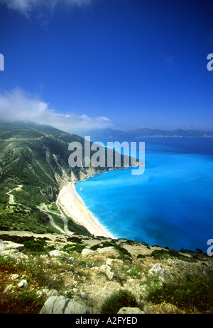 Plage de Myrtos UE Union européenne Grèce Céphalonie Banque D'Images