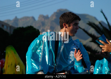 Espagne, Tenerife, Canary Islands, le costume, l'homme en costume de carnaval Banque D'Images