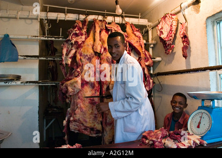 Boucherie à Addis-Abeba, Ethiopie, Afrique du Sud Banque D'Images