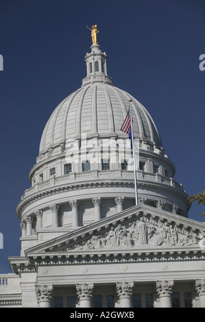 USA, Wisconsin, Madison : Wisconsin State Capitol Building Banque D'Images