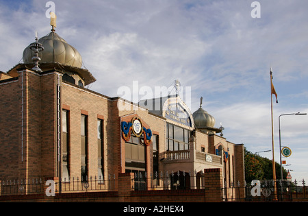 Temple Sikh Gurdwara ou à Normanton, un quartier asiatique de Derby. Banque D'Images