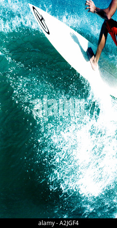 Surfer mâle et du conseil, l'image est le format portrait et a été tourné au Brésil. Banque D'Images