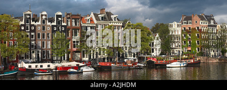 Au bord de l'Amsterdam, le long de la rivière Amstel Banque D'Images