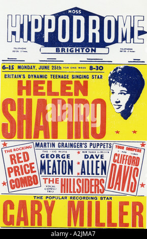 HELEN SHAPIRO UK chanteuse pop à l'Hippodrome de Brighton au Royaume-Uni à propos de 1962 Banque D'Images