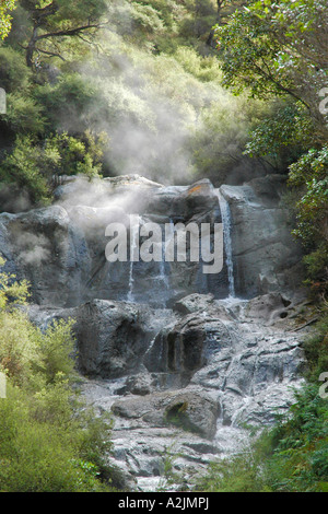 Kakahi Falls à Hells Gate dans Rotorua sur l'Île du Nord en Nouvelle-Zélande Banque D'Images