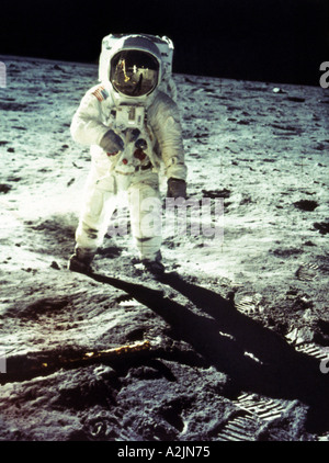 NEIL ARMSTRONG la première marche sur la Lune Juillet 1969 Banque D'Images