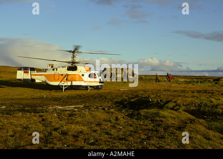 L'Asie, la Russie soviétique, de l'Arctique, Cercle arctique. Hélicoptère soviétique. Banque D'Images