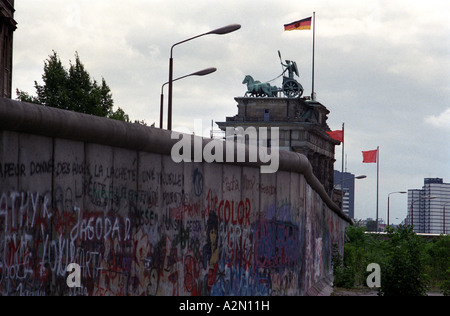 Mur de Berlin, la Porte de Brandebourg à l'époque communiste Banque D'Images