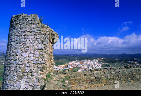 Tour de Château des Maures et de la Costa Vicentina Aljezur Algarve Banque D'Images