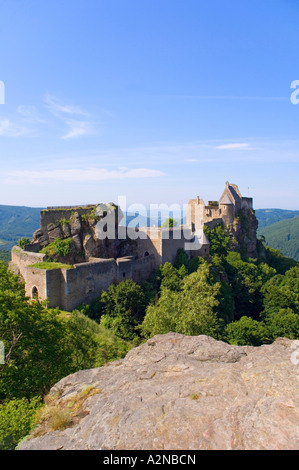 Château sur la colline parlementaire, l'Aggstein Château, Wachau, Basse Autriche, Autriche Banque D'Images