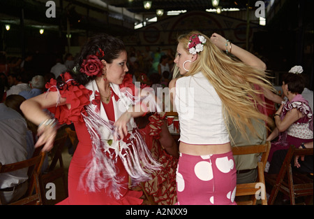Séville, Andalousie, espagne. Feria de Abril Banque D'Images