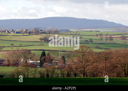 En hiver vue sur Vallée de la Severn près de Hampton Loade à Brown Clee Hill, Shropshire, England, UK Banque D'Images