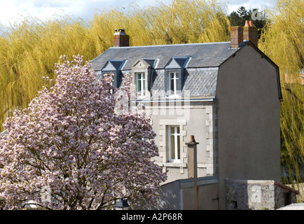 Vieille maison à Parthenay, France Banque D'Images