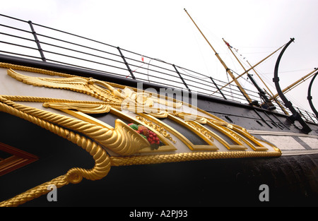 Détail de poupe ouvragée SS Great Britain construit par l'ingénieur Isambard Kingdom Brunel victorien illustré en cale sèche Bristol Angleterre Banque D'Images