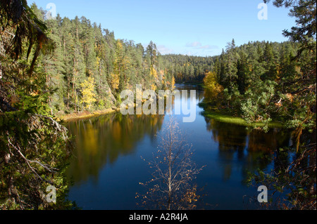 Une vue dans le Parc National d'Oulanka, Kuusamo, Finlande Banque D'Images