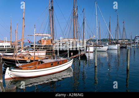 Les bateaux à voile vieux port de Svendborg fyn Danemark Fionie Banque D'Images