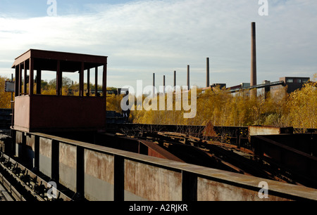 Site du patrimoine mondial de l 1/2/8 Zollverein Essen, Allemagne.convoyeur aérien et cokerie. Banque D'Images