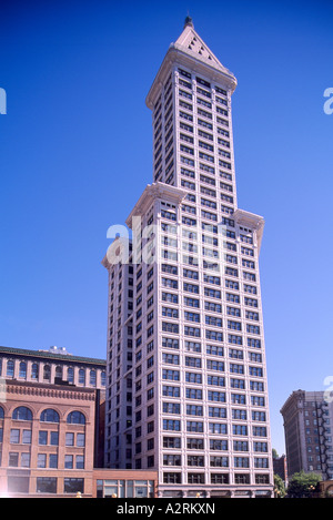 La Smith Tower, un bâtiment historique, dans le centre-ville de Seattle, Washington State, USA Banque D'Images