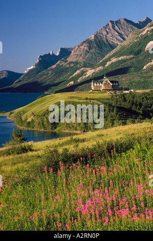 Waterton Lakes National Park, Alberta, Canada - Prince of Wales Hotel, lieu historique national, Canadian Rockies Banque D'Images