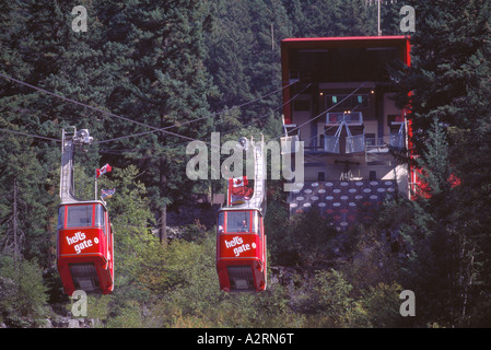 Hell's Gate Airtram / Téléphériques dans le canyon du Fraser, en Colombie-Britannique, British Columbia, Canada Banque D'Images