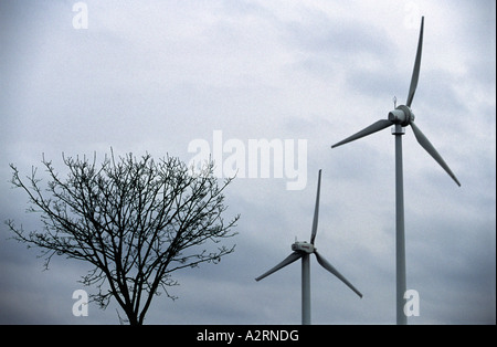 Éoliennes à Lichtenau-Asseln windpark, Rhénanie du Nord-Westphalie, Allemagne, le plus grand parc éolien de l'intérieur Banque D'Images