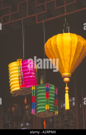 Lanternes chinoises au festival du Nouvel An dans le quartier chinois de Vancouver, Colombie-Britannique, Colombie-Britannique, Canada Banque D'Images