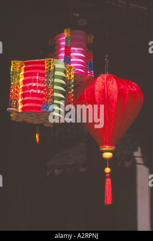 Lanternes chinoises au festival du Nouvel An dans le quartier chinois de Vancouver, Colombie-Britannique, Colombie-Britannique, Canada Banque D'Images