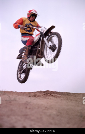 Rider Motocross racing dans une course de Motocross Banque D'Images