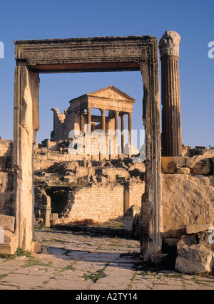 Tunisie Ruines de la ville romaine de Dougga ou Thugga Banque D'Images