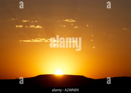 Coucher de soleil sur les collines de Gonder 17 19C La capitale de l'Ethiopie du sud Banque D'Images