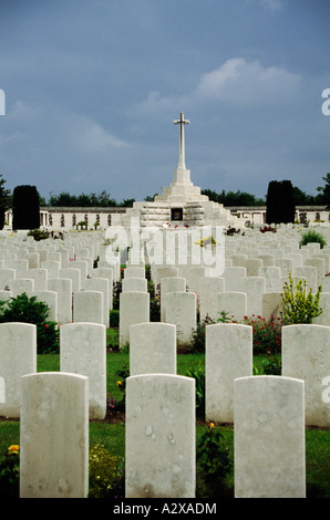 La Tyne Cot cemetery première guerre mondiale belgique Banque D'Images