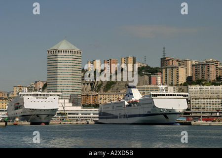 Le port de Gênes Italie Banque D'Images