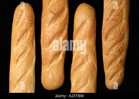 Baguettes sur un fond noir Close Up Banque D'Images