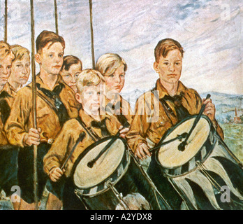 Batteur Nazi Boys Banque D'Images