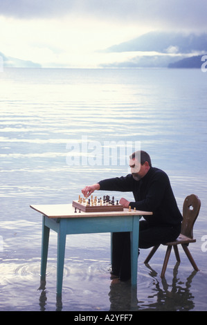 Joueur de Walchensee Bavaria Allemagne Banque D'Images