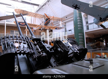 Canon anti-aérien sur l'affichage à l'Imperial War Museum, Londres. Banque D'Images