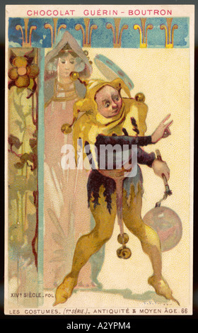 Les hommes Costume Jester 14c Banque D'Images