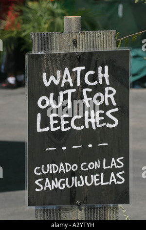 Affiche bilingue zoo de Los Angeles Californie espagnol anglais bilingue LANGUE differant double Banque D'Images