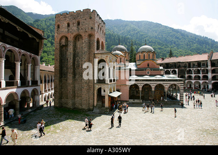 Monastère de Rila Mountains Bulgarie République Populaire Péninsule des Balkans Europe Travel Terre sainte icône couleur de l'image emblématique du tourisme Banque D'Images