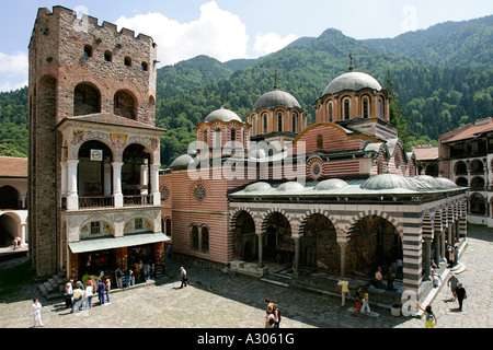 Monastère de Rila Mountains Bulgarie République Populaire Péninsule des Balkans Europe Travel Terre sainte icône couleur de l'image emblématique du tourisme Banque D'Images