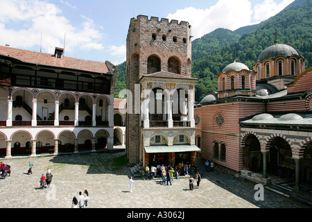 Monastère de Rila Mountains Bulgarie République Populaire Péninsule des Balkans Europe Travel Terre sainte icône couleur de l'image emblématique du tourisme Banque D'Images