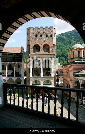 Monastère de Rila Mountains Bulgarie République Populaire Péninsule des Balkans Europe Travel Terre sainte icône couleur de l'image emblématique du tourisme Banque D'Images